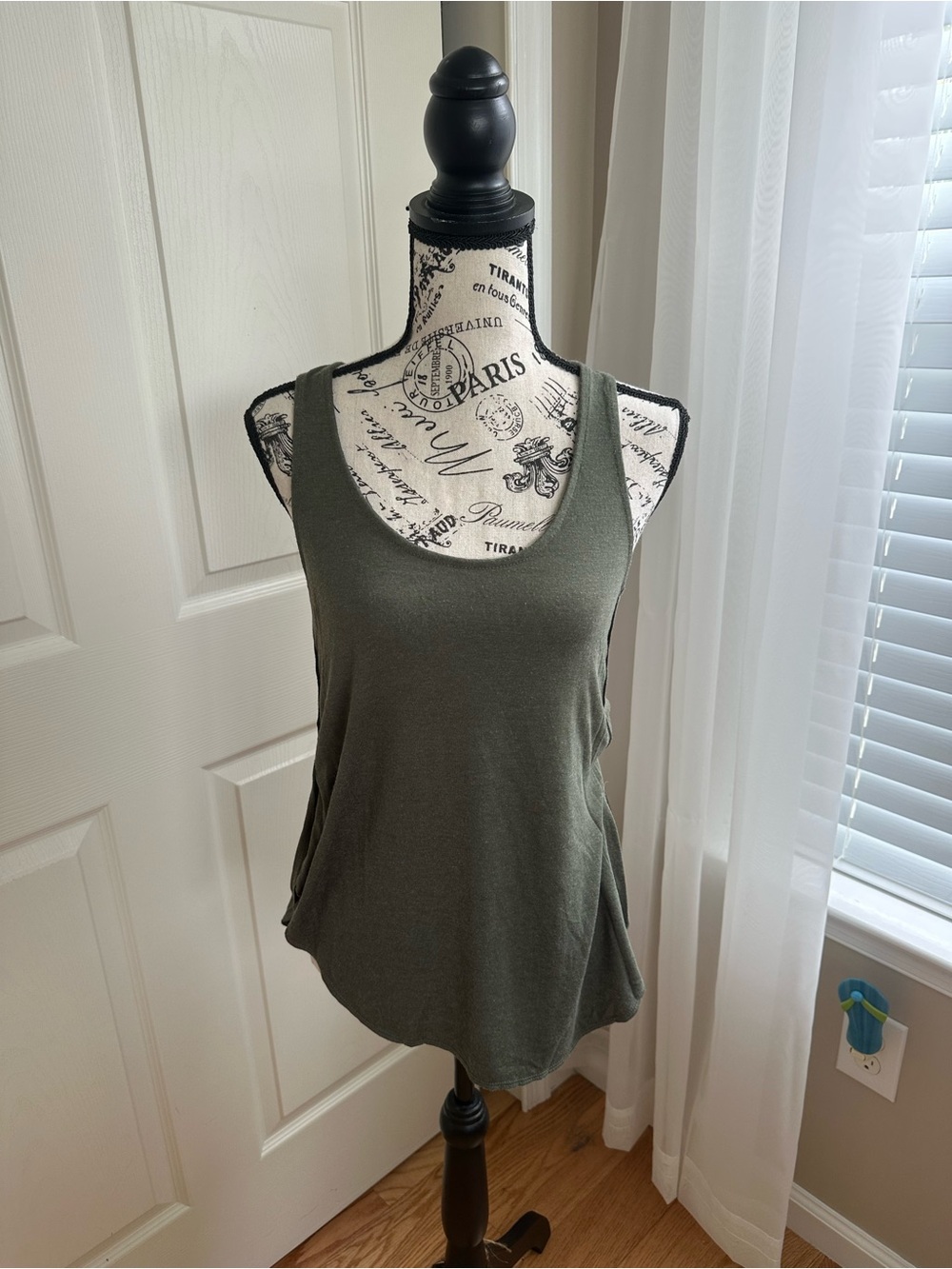 Express Green Racerback Long Tank Top